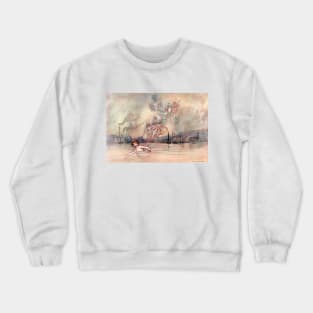 Swimming Past the Town by Warwick Goble Crewneck Sweatshirt